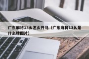 广东麻将13幺怎么开马（广东麻将13幺是什么牌图片）