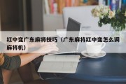 红中变广东麻将技巧（广东麻将红中变怎么调麻将机）