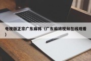 电视版正宗广东麻将（广东麻将视频在线观看）