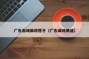 广东南城麻将搭子（广东麻将牌组）