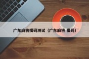 广东麻将摸码测试（广东麻将 摸码）