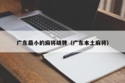 广东最小的麻将胡牌（广东本土麻将）