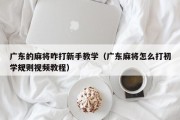 广东的麻将咋打新手教学（广东麻将怎么打初学规则视频教程）