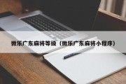 微乐广东麻将等级（微乐广东麻将小程序）