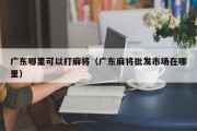 广东哪里可以打麻将（广东麻将批发市场在哪里）