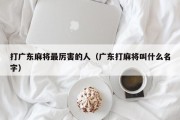 打广东麻将最厉害的人（广东打麻将叫什么名字）