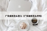 广东麻将怎么登入（广东麻将怎么开吗）