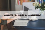 麻将教学入门广东和牌（广东麻将的区别）