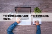 广东推倒胡麻将技巧直播（广东推倒胡麻将玩法规则）
